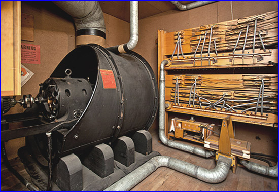 Two stage centrifugal blower for pipe organ