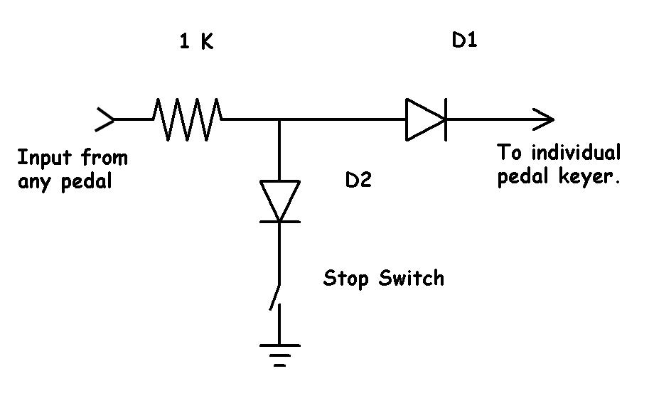 diode matrix relay, one note schematic