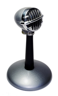 a desk-stand crystal microphone