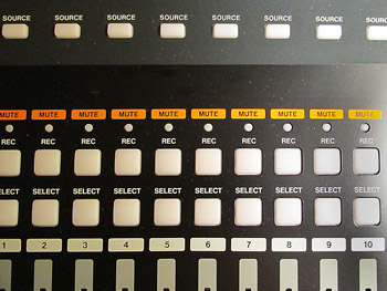 controls on a multi-track digital recorder